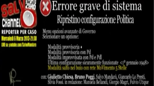 Errore grave di sistema. 06/03/2013