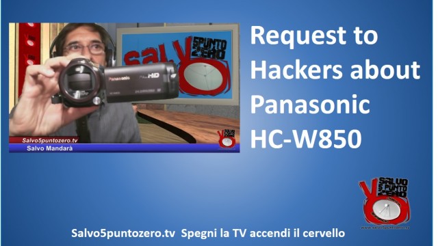 2014/10/24. Request to all Hackers. How to control my Panasonic HC-W850 videocamera?