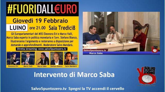 #Fuoridalleuro. Luino. Intervento di Marco Saba. 19/02/2015