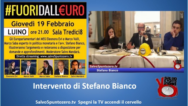 #Fuoridalleuro. Luino. Intervento di Stefano Bianco. 19/02/2015