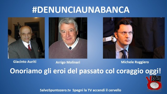 Lancio della Campagna #DENUNCIAUNABANCA! Basta lamentarsi o suicidarsi. Denunciamo i criminali banchieri!